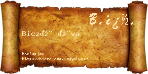 Biczó Éva névjegykártya